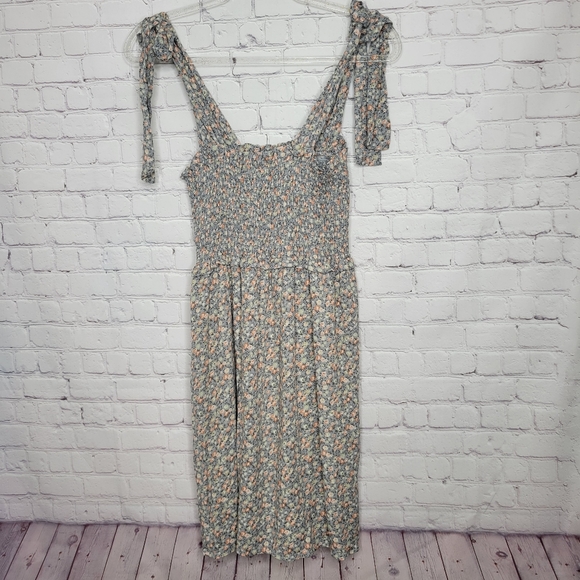 Lazy Sunday By Paper Crane Adjustable Strap Floral Smock Dress Size S - Picture 4 of 10